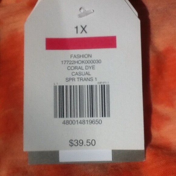 new Wonderly Plus Size Long Sleeve Scoop Neck Shark Bite T-Shirt Sz 1X C… - Picture 6 of 6